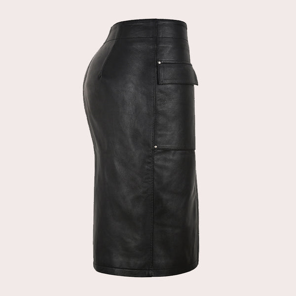 Women's Real Leather Pencil Skirt KELRIC