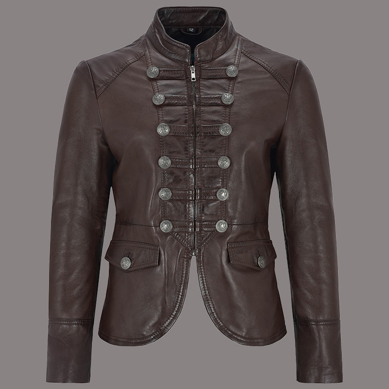 Women Military Style Leather Jacket VALOR