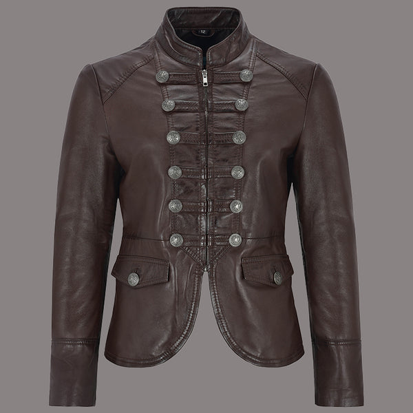 Women Military Style Leather Jacket VALOR