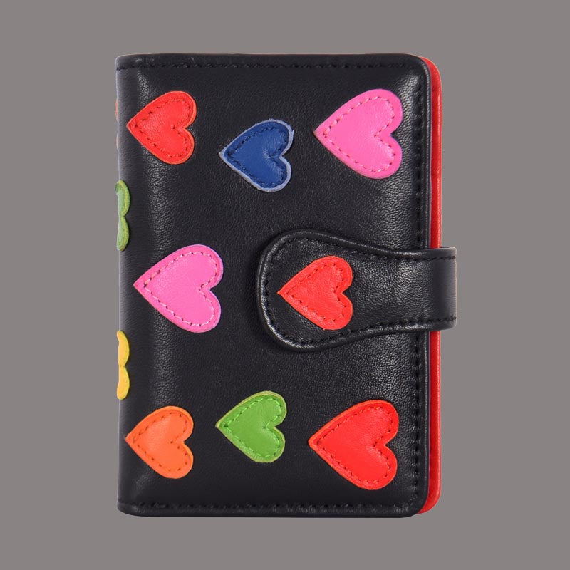 Heart Design Leather Wallet Card Holder for Women