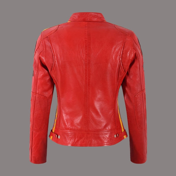 Women Racer Leather Jacket SIZMA