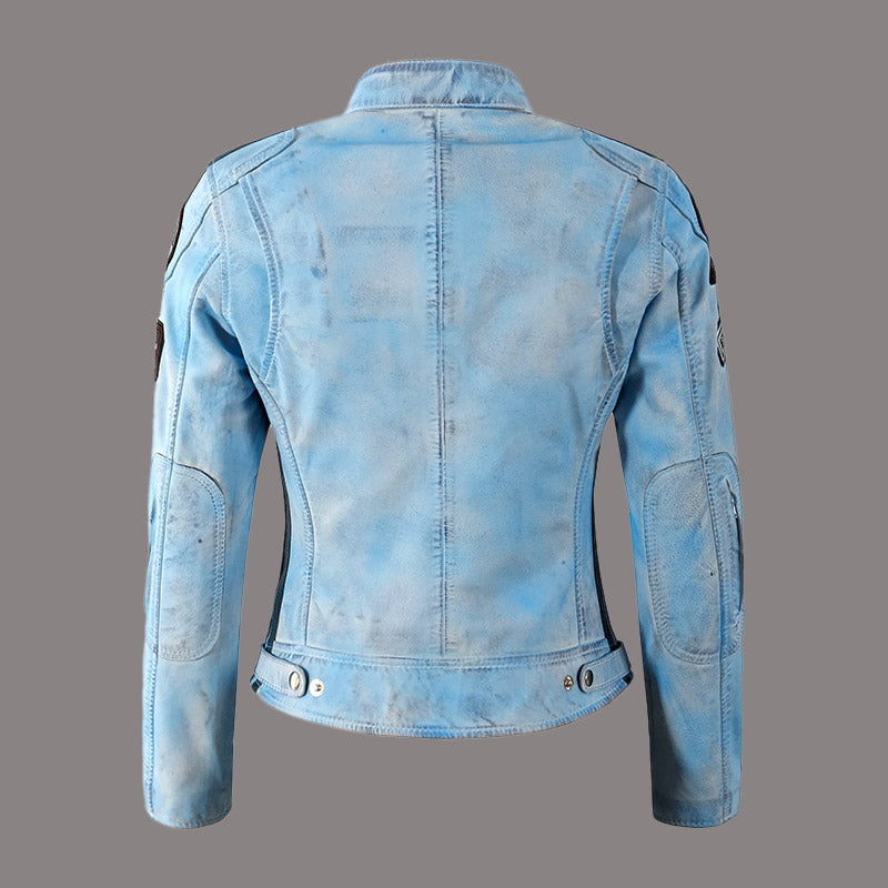 Women Racer Leather Jacket SIZMA