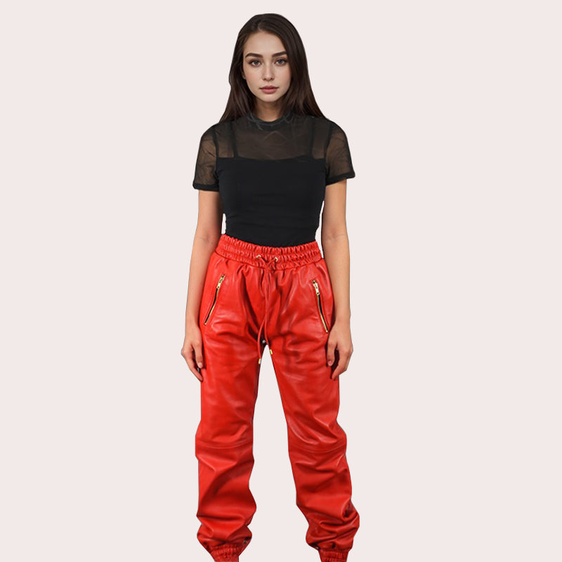 Leather Joggers for Women Leather Trousers MORSBY