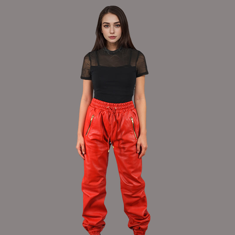 Leather Joggers for Women Leather Trousers MORSBY