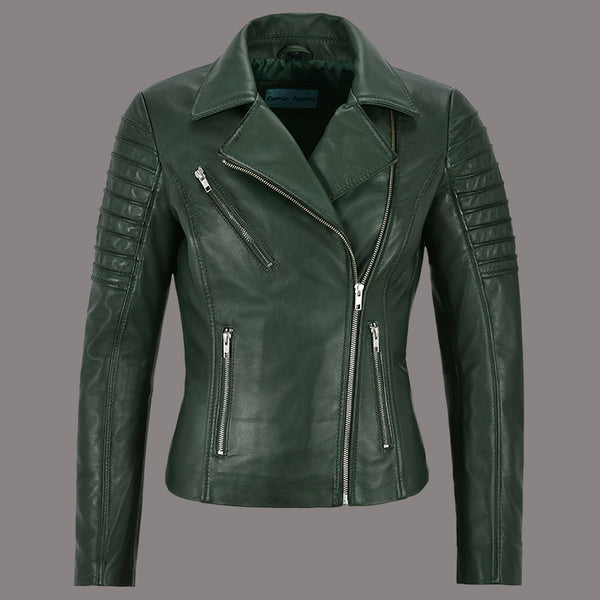 Women Leather Biker Jacket STARSTRUT