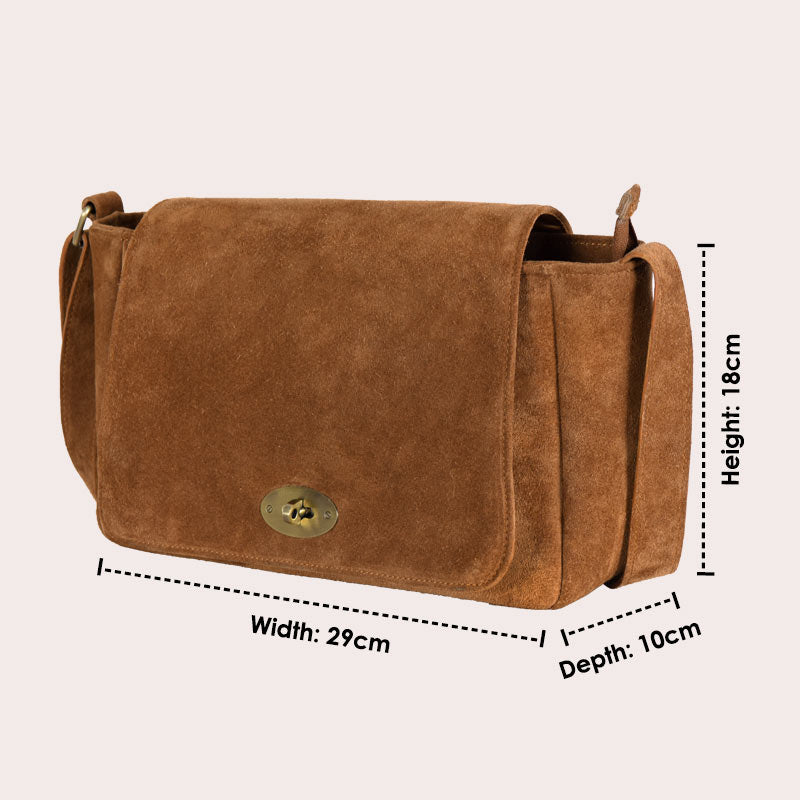 Women’s Suede Leather Crossbody Bag Boho Chic Handmade Messenger Shoulder Purse