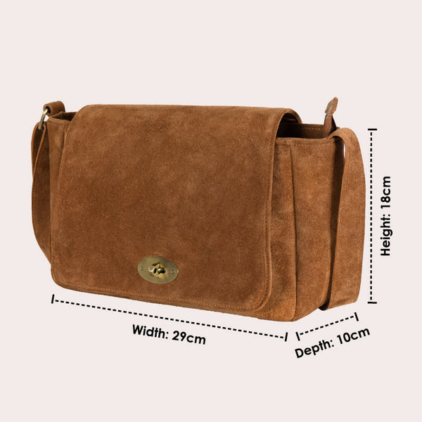 Women’s Suede Leather Crossbody Bag Boho Chic Handmade Messenger Shoulder Purse