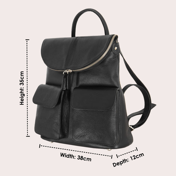large leather backpack purse
