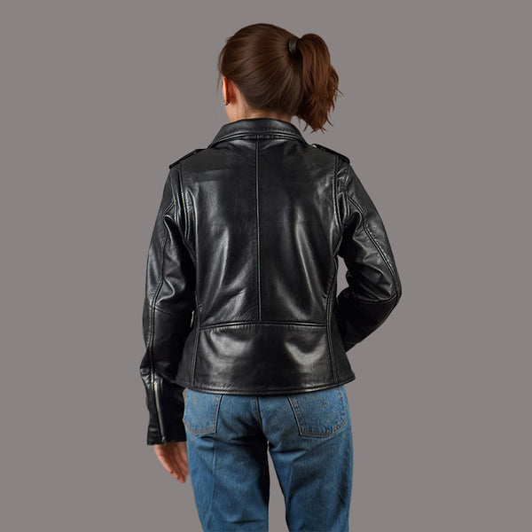 Women's Leather Biker Jacket NOVATO