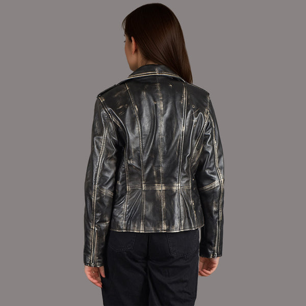 Women Vintage Leather Jacket WHISPER