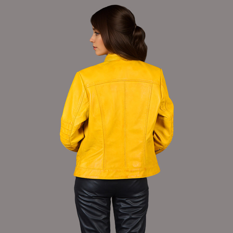 Women's Racer Leather Jacket BOWNESS