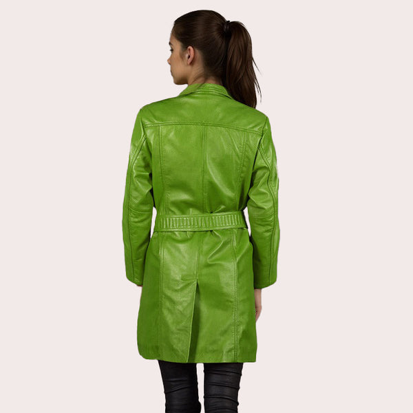 Women 3/4 Length Leather Coat STARLIT