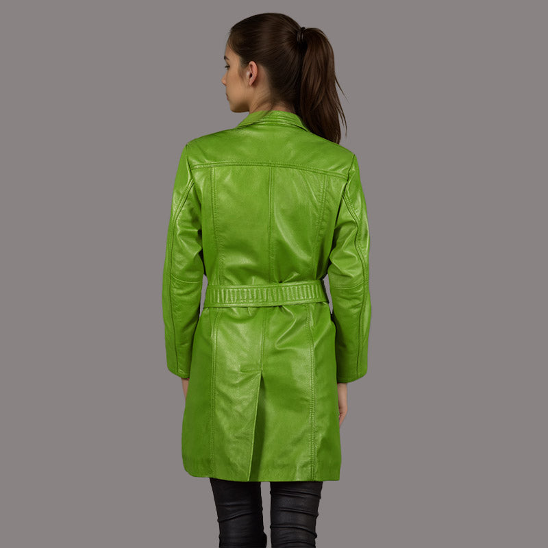 Women 3/4 Length Leather Coat STARLIT