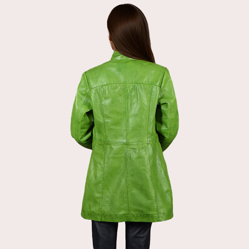 Women Long Leather Jacket WAVERLY