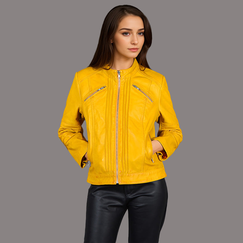 Women's Racer Leather Jacket BOWNESS