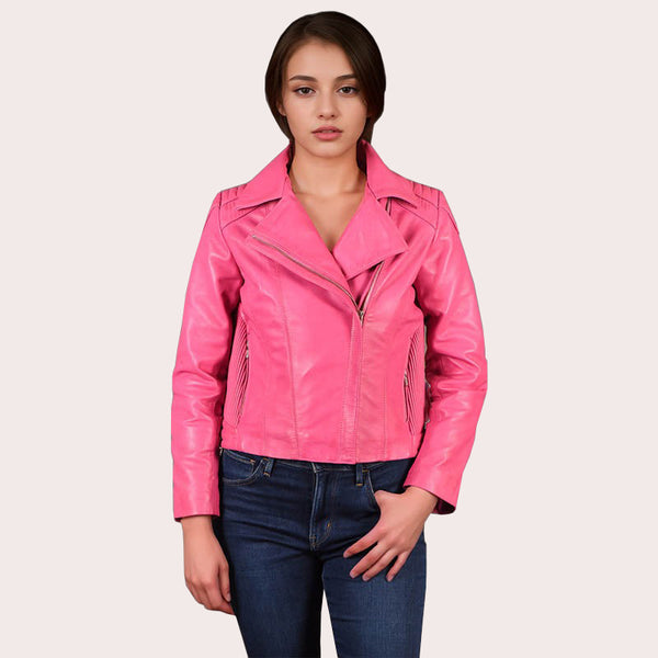 Women's Leather Biker Jacket NEWFORD