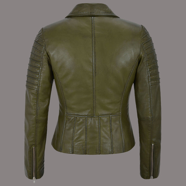 Women Leather Biker Jacket STARSTRUT