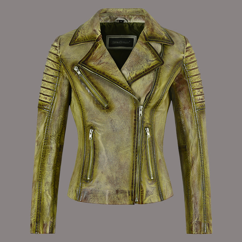 Women Leather Biker Jacket STARSTRUT