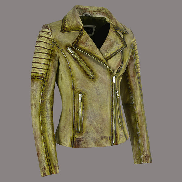 Women Leather Biker Jacket STARSTRUT